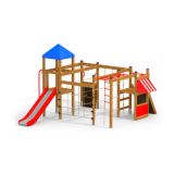 Climbing Booth single slide wooden playhouse