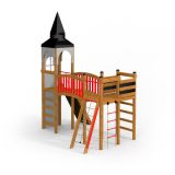 Alcazar wooden playhouse with slide