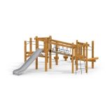 Etna single slide, wooden playhouse