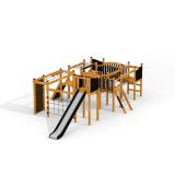 Searober Castle Nature II castle with slide, wooden playhouse