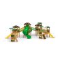 Jungle City castle with slide, wooden playhouse