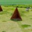 Փոքրիկ կաթսայի տեսքով Tipi Nature wooden house փայտե մանկական տնակը բաց խաղադաշտում: