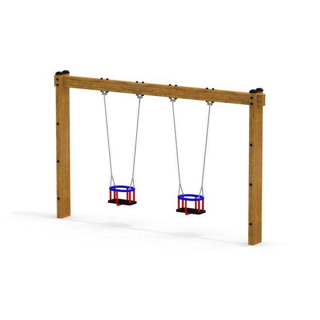 Wooden Baby double swing՝ երկտեղանի փայտե ճոճանակ երեխաների համար: