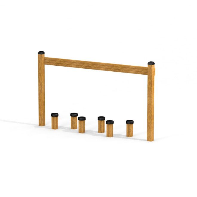 Obstacle Course Stepping Logs՝ մանկական խաղահրապարակում օգտագործվող փայտե հավասարակշռման սարք։