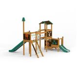 Forest Bridge wooden playhouse with slide