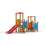 Towers with Slide & Educational Boards  playhouse with slide