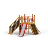 Six Angle w/ Stairs & Slide (H120) wooden playhouse
