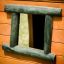 Խ crooked house II մանկական խաղահրապարակի փայտե պատուհան: