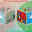 Sensory Box մանկական խաղային սարք՝ տարբեր գույներով և ինտերակտիվ էլեմենտներով: