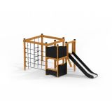 Little Jungle Nature wooden playhouse with slide