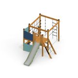 Little Jungle Nature wooden playhouse with slide