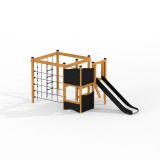 Climbing Kiosk Nature wooden playhouse with slide