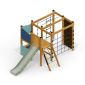 Climbing Kiosk Nature wooden playhouse with slide
