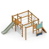 Gorilla Nature single slide, wooden playhouse