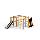 Gorilla Nature single slide, wooden playhouse