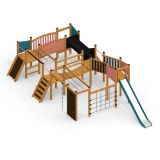 Searobber Castle castle with slide, wooden playhouse