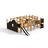 King-Kong Nature castle with slide, wooden playhouse
