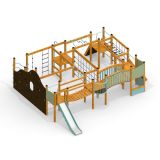 King-Kong Nature castle with slide, wooden playhouse
