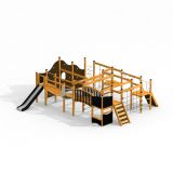 King-Kong Nature castle with slide, wooden playhouse