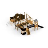 King-Kong Nature II castle with slide, wooden playhouse