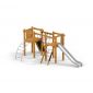Alstad single slide, wooden playhouse