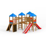 Sphinx castle with slide, wooden playhouse