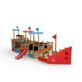 Bounty ship with slide, wooden playhouse