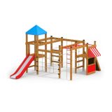 Gorilla single slide wooden playhouse