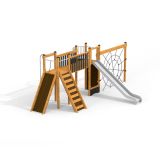 Spiderman single slide, wooden playhouse